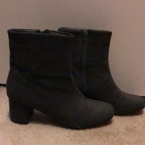 Grey suede lightweight ankle booties